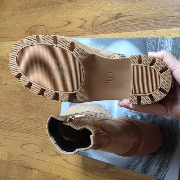 JLO Jennifer Lopez Emalee Bootie Chunky Platform Boot Women's Size 10 In Cashew - Picture 10 of 16